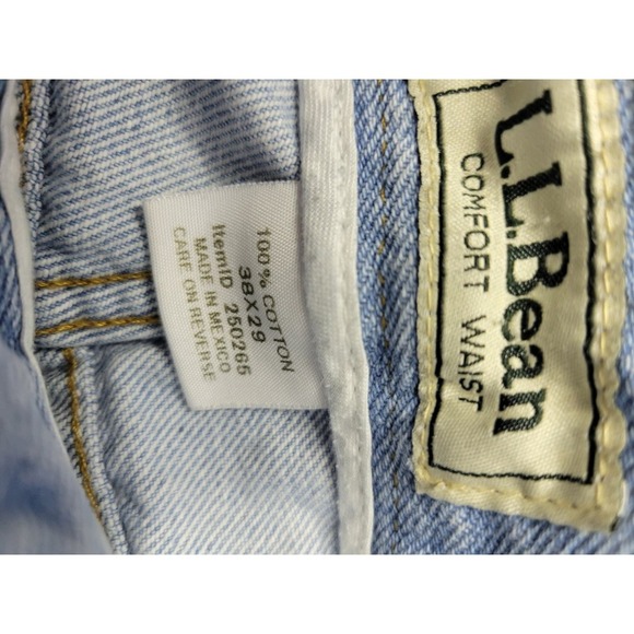 LL Bean Men's Light Wash Distressed Jeans Straight Leg 38 29 - Picture 15 of 15